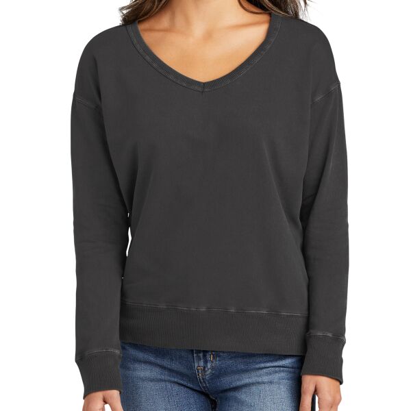 B3 NP Ladies Beach Wash ® Garment Dyed V Neck Sweatshirt Thumbnail