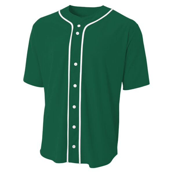 B3 Number Only Shorts Sleeve Full Button Baseball Top Thumbnail