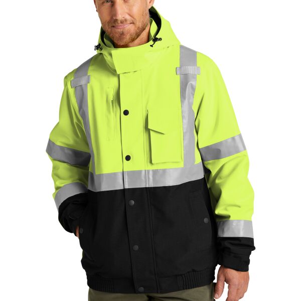 B3R Ansi 107 Class 3 Waterproof Insulated Ripstop Bomber Jacket Thumbnail