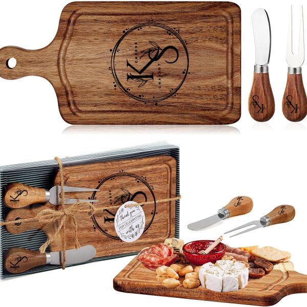 Wooden Square Board with Knives Thumbnail